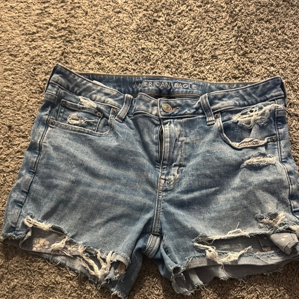American Eagle Outfitters Blue Distressed Women's Shorts
